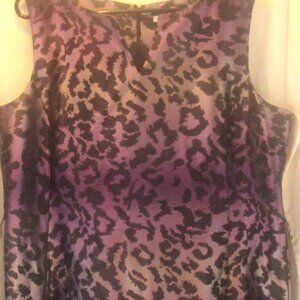 Peter Nygard Petite Size 16 Black and Purple Ombre Sheaf Dress Lined    E228